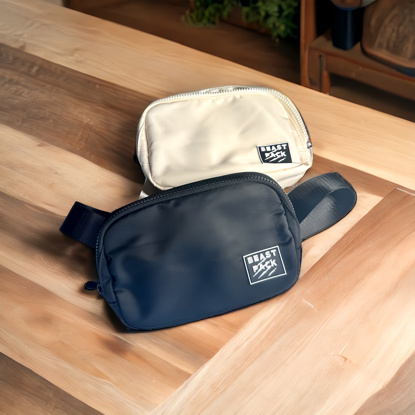 Beige belt bag
